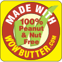 Made with 100 percent peanut and nut free sticker